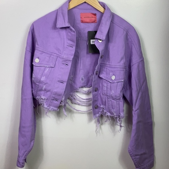 Lavender cropped jean jacket - Picture 4 of 7